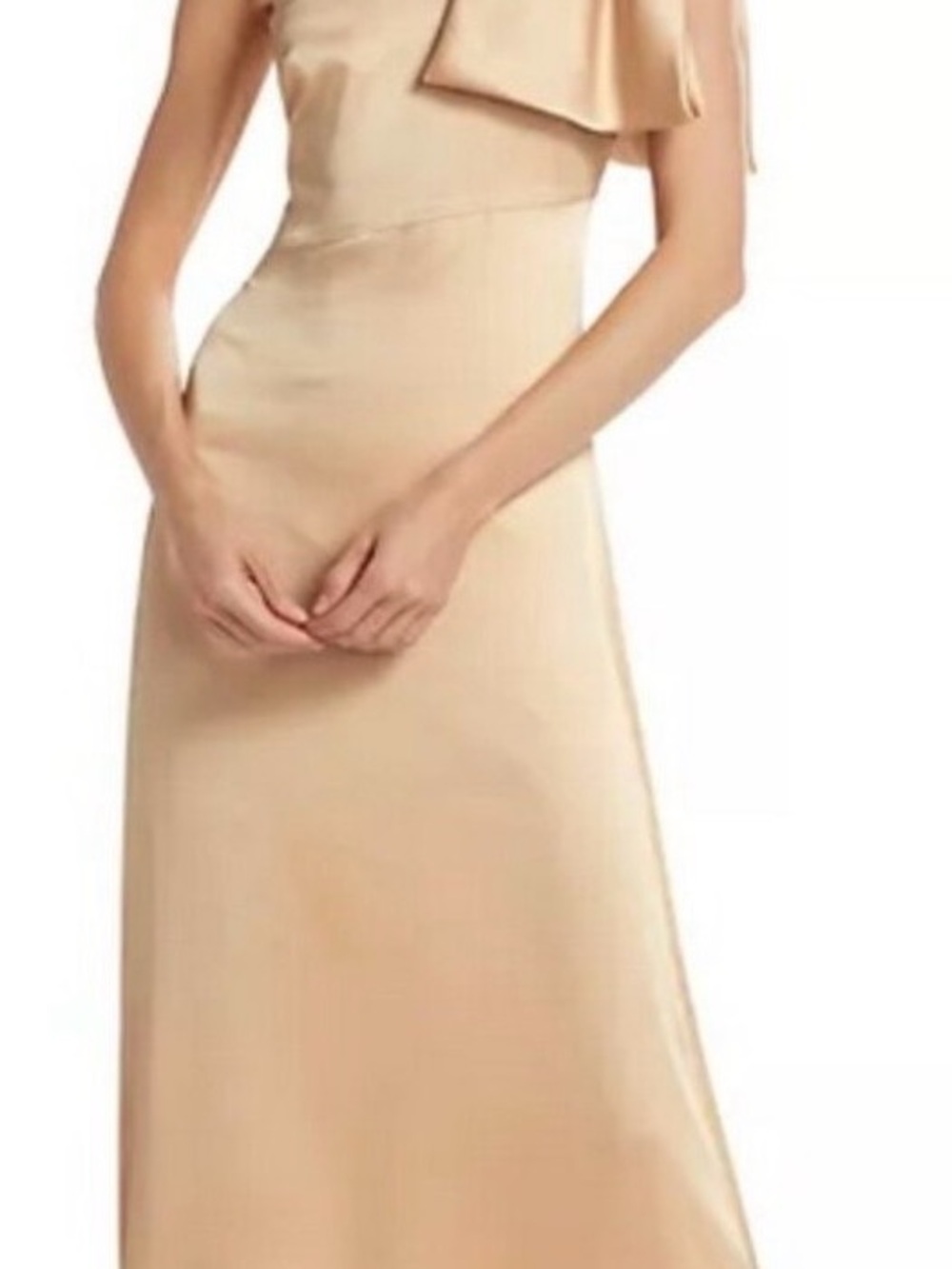 Sachin + Babi One-Shoulder Champagne Evening Gown